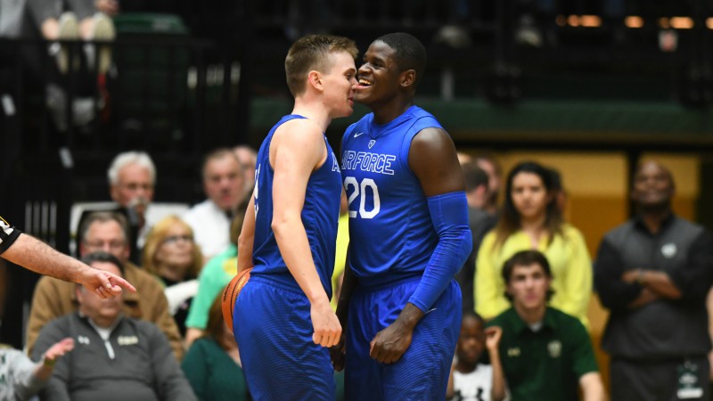 Air Force Falcons guards Jacob Van and Trevor Lyons