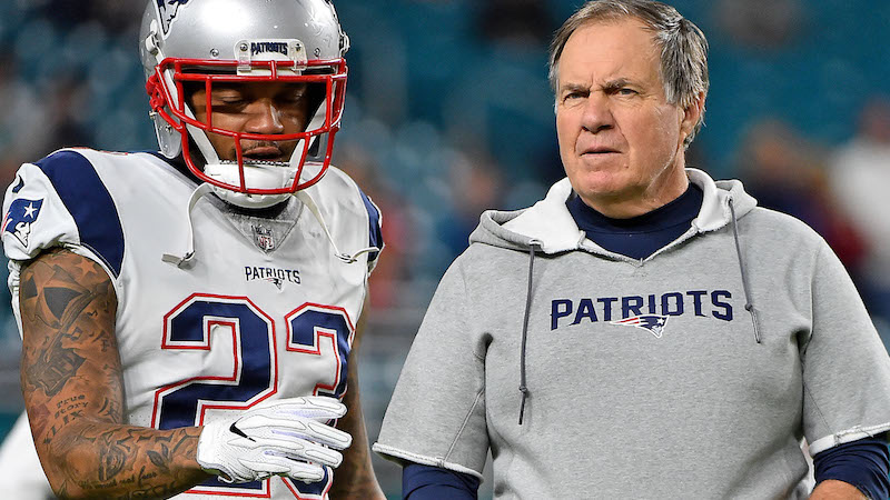 Patriots safety Patrick Chung, head coach Bill Belichick