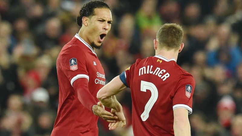 Liverpool's Virgil van Dijk and James Milner