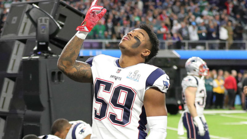 New England Patriots linebacker Marquis Flowers