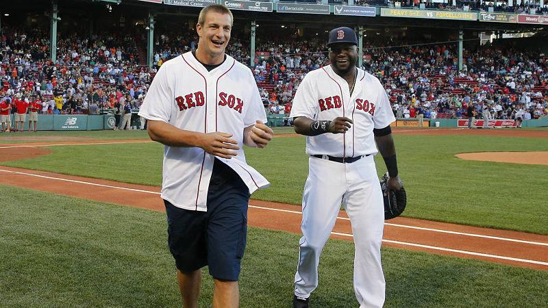 New England Patriots tight end Rob Gronkowski and David Ortiz