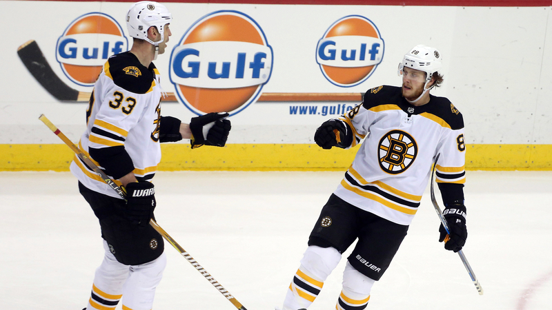 Zdeno Chara and David Pastrnak
