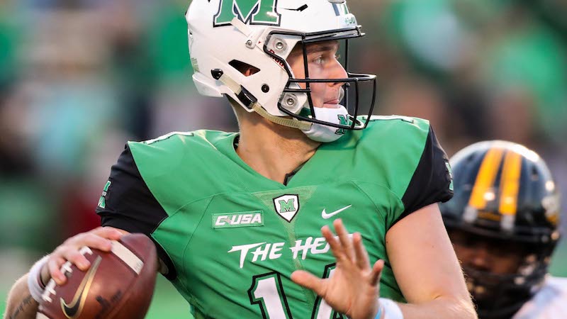 Marshall quarterback Chase Litton