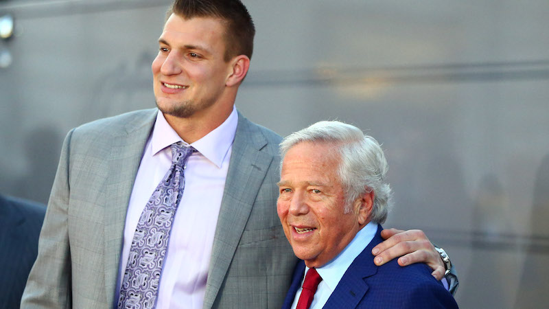 Patriots owner Robert Kraft, Rob Gronkowski
