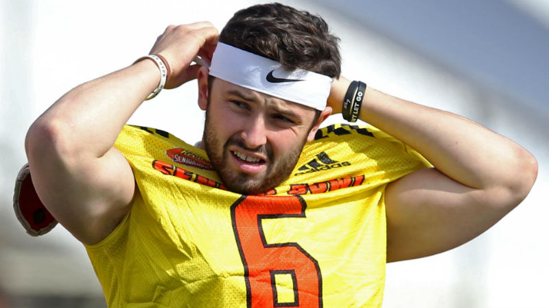 North Squad quarterback Baker Mayfield