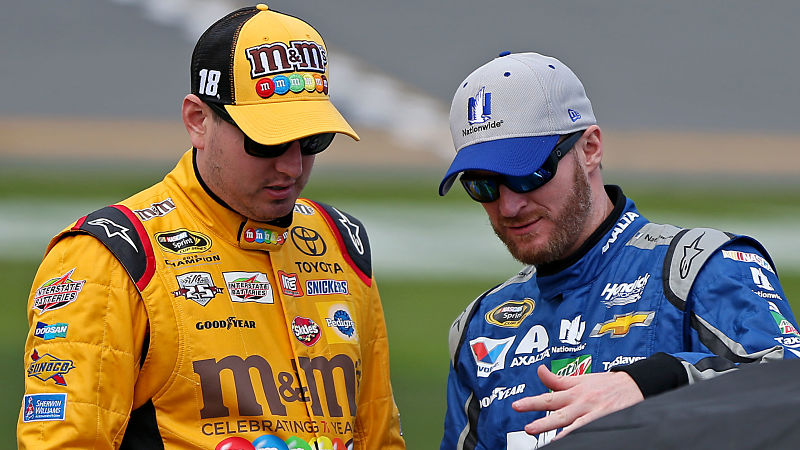 NASCAR drivers Kyle Busch and Dale Earnhardt Jr.