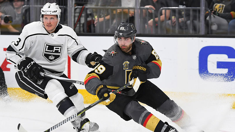 Los Angeles Kings defenseman Dion Phaneuf and Vegas Golden Knights forward Alex Tuch