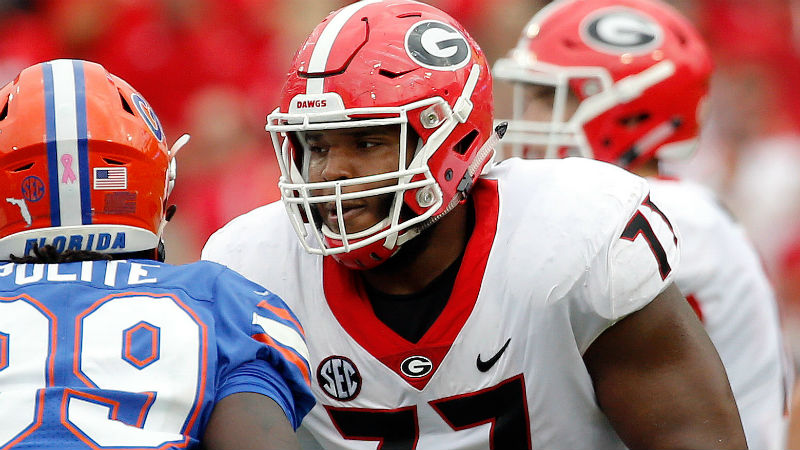 Georgia Bulldogs offensive tackle Isaiah Wynn