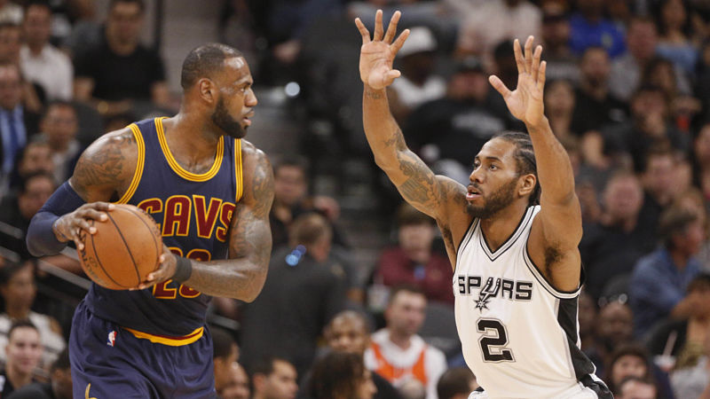 Cleveland Cavaliers forward LeBron James and San Antonio Spurs forward Kawhi Leonard