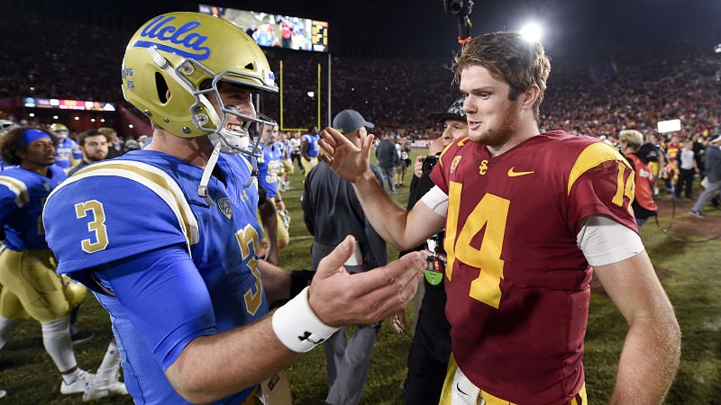 USC quarterback Sam Darnold and UCLA quarterback Josh Rosen