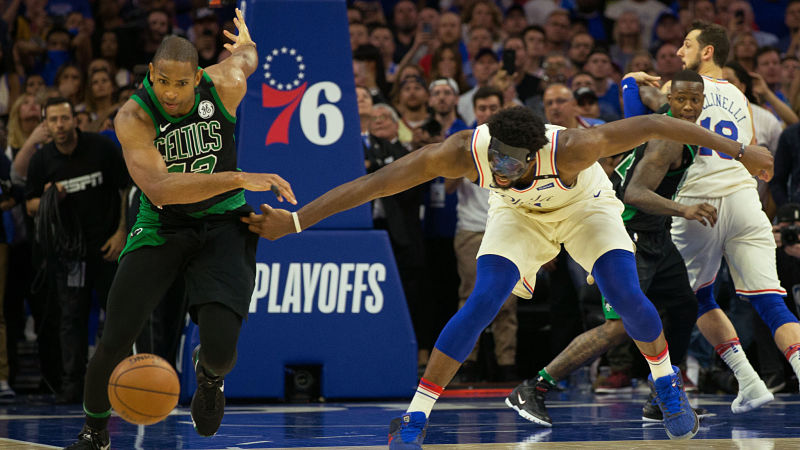 Boston Celtics forward Al Horford and Philadelphia 76ers forward Joel Embiid