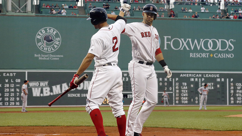 Boston Red Sox Shortstop Xander Bogaerts And Designated Hitter J.D. Martinez