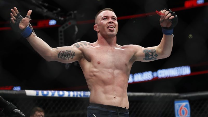 Colby Covington celebrates win