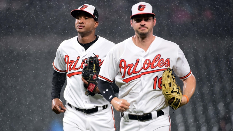 Baltimore Orioles Second Baseman Jonathan Schoop And Outfielder Trey Mancini