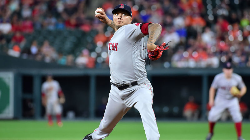 Boston Red Sox starting pitcher Hector Velazquez