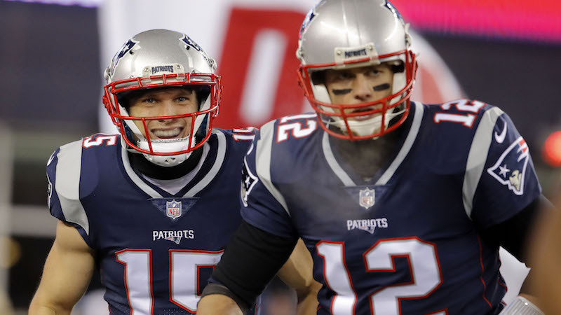Patriots wide receiver Chris Hogan, quarterback Tom Brady