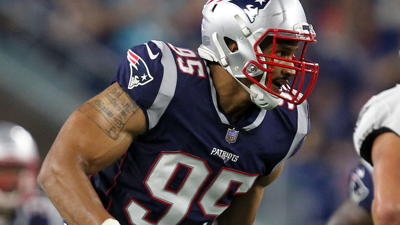 Patriots defensive end Derek Rivers