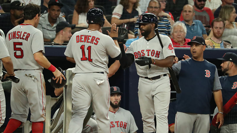 Rafael Devers, Jackie Bradley, Alex Cora
