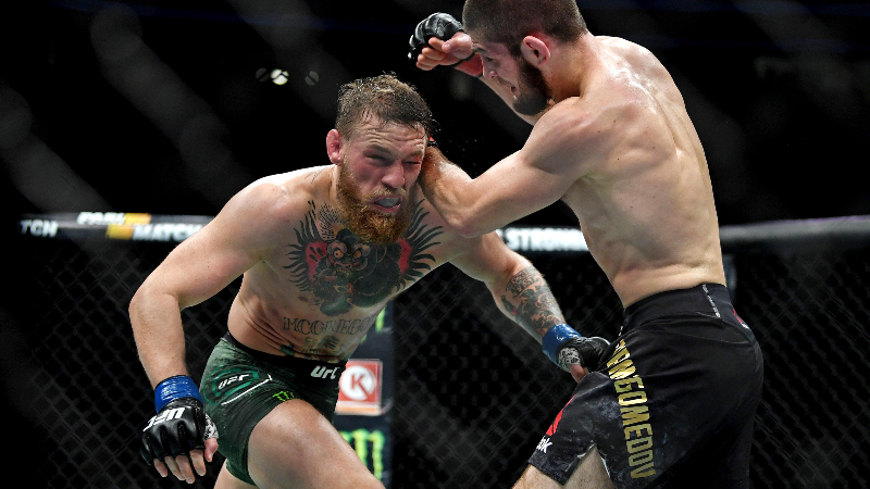 Conor McGregor (left) and Khabib Nurmagomedov,