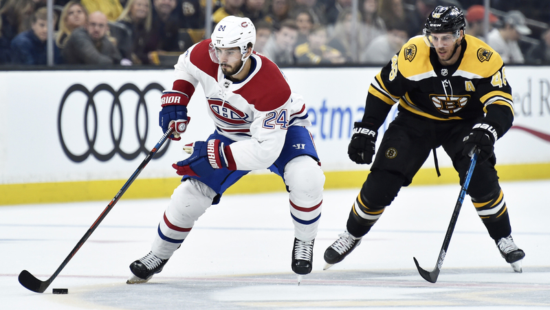 Montreal Canadiens Center Phillip Danault And Boston Bruins Center David Krejci
