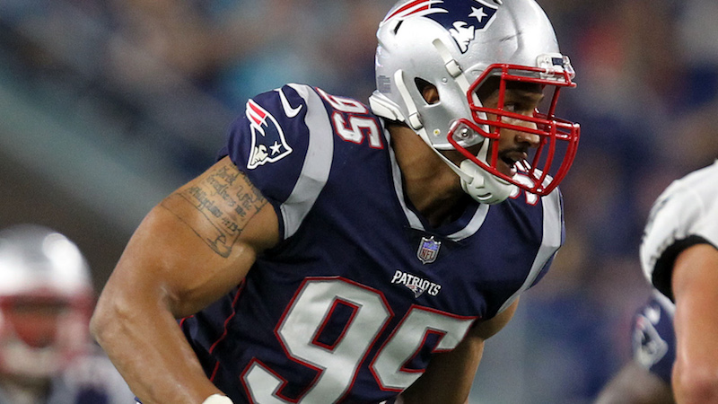 Patriots defensive end Derek Rivers