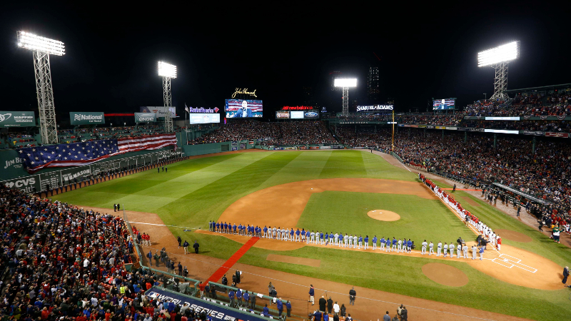 Los Angeles Dodgers and Boston Red Sox players