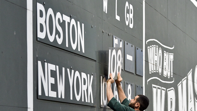 View of the Red Sox and Yankees in the AL East standings
