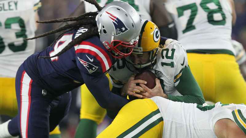 New England Patriots defensive end Adrian Clayborn