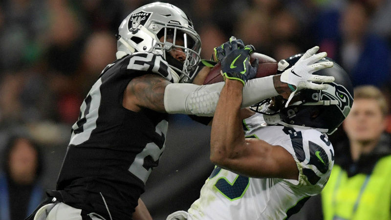 Oakland Raiders defensive back Obi Melifonwu