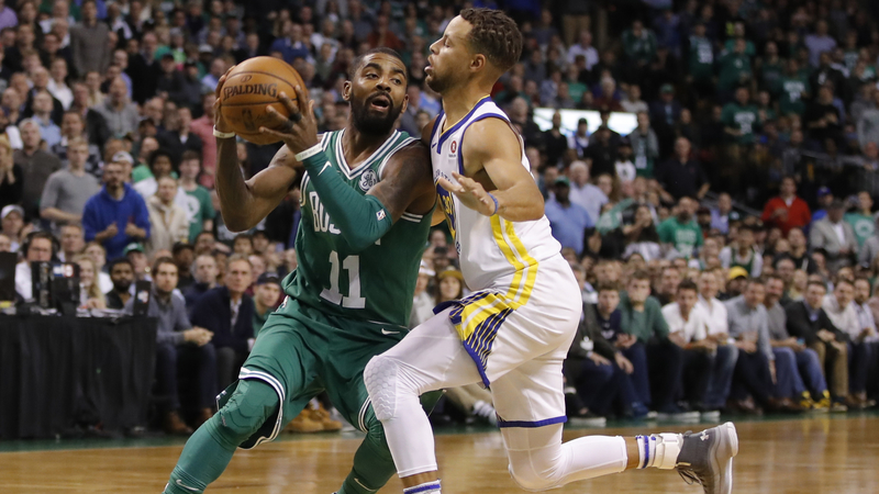 Boston Celtics Guard Kyrie Irving And Golden State Warriors Guard Steph Curry