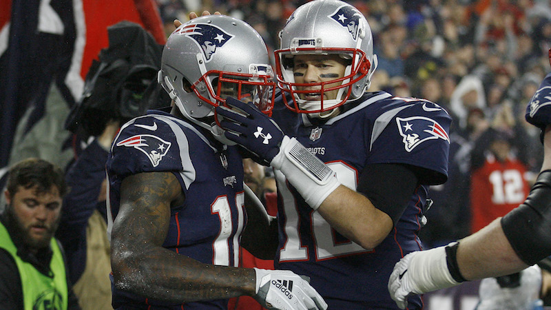 New England Patriots wide receiver Josh Gordon and quarterback Tom Brady