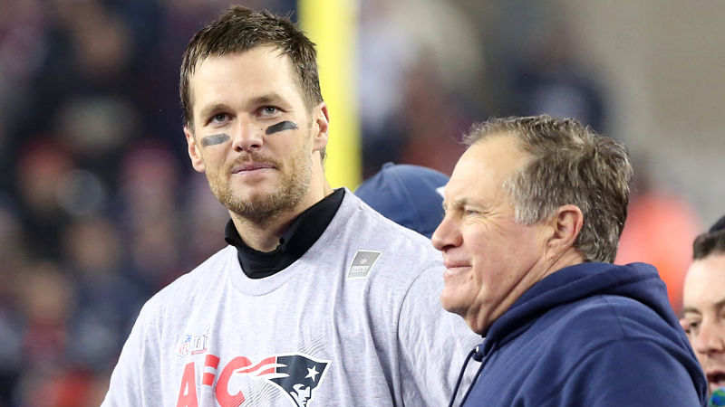Tampa Bay Buccaneers quarterback Tom Brady and New England Patriots head coach Bill Belichick