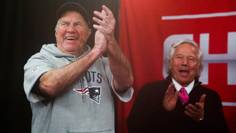 New England Patriots coach Bill Belichick and owner Robert Kraft
