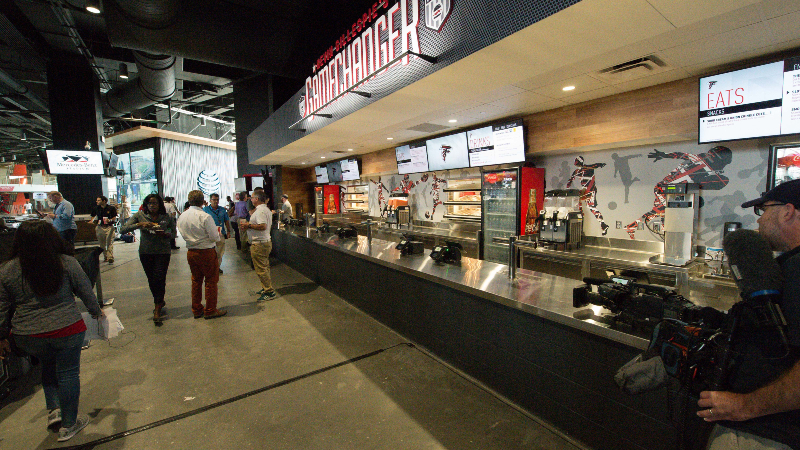 Mercedes-Benz Stadium food concession area