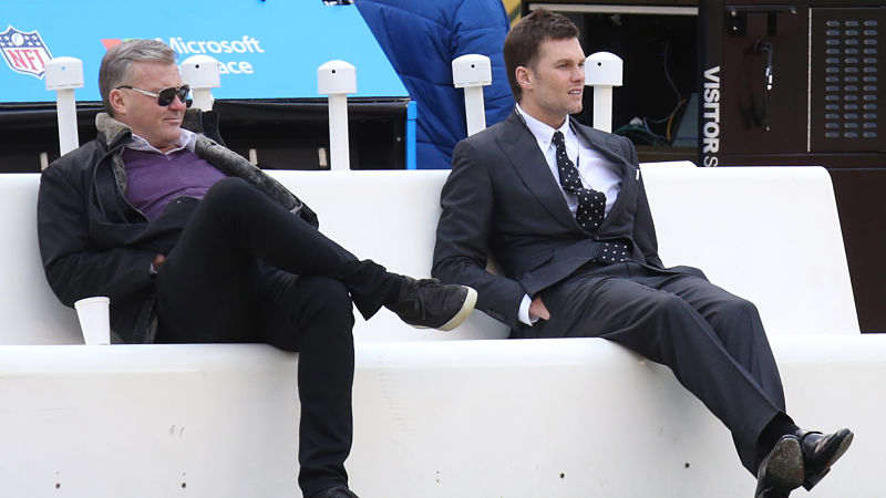 Scott Zolak and New England Patriots quarterback Tom Brady