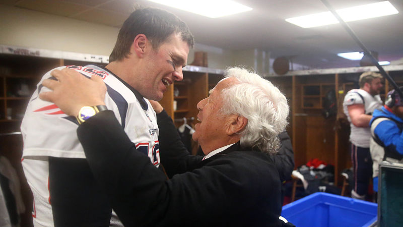 New England Patriots quarterback Tom Brady and owner Robert Kraft