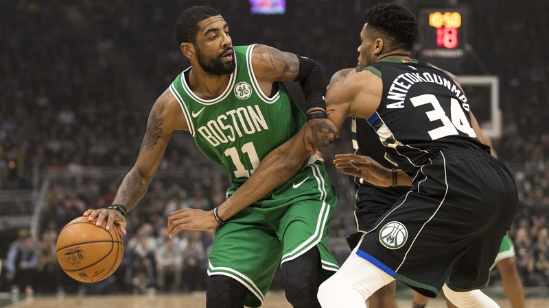 Celtics guard Kyrie Irving, Bucks forward Giannis Antetokounmpo