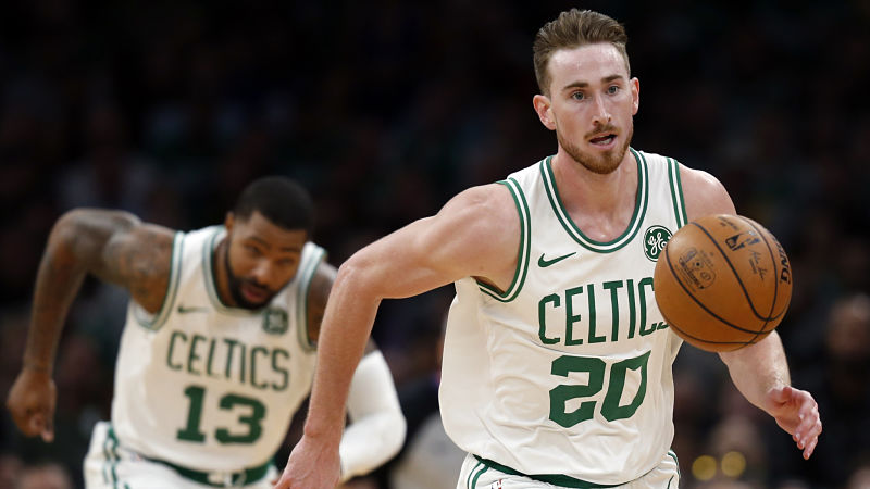 Boston Celtics forwards Marcus Morris and Gordon Hayward