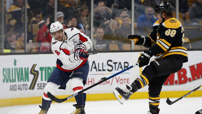 Washington Capitals Winger Alex Ovechkin And Boston Bruins Winger David Pastrnak