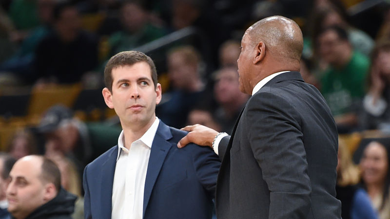 Celtics coach Brad Stevens, Los Angeles Clippers coach Doc Rivers