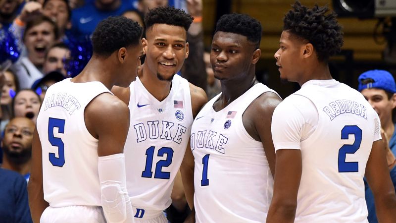 Duke freshmen Zion Williamson, RJ Barrett and Cam Reddish