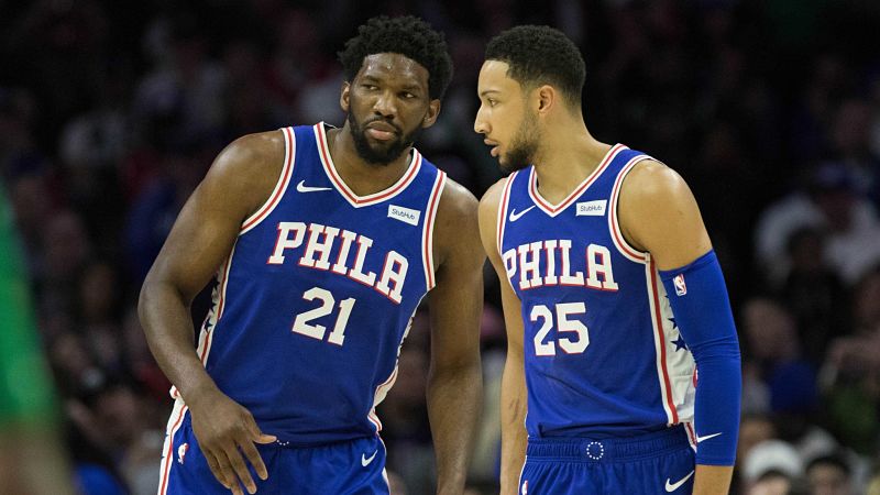 Philadelphia 76ers forward Joel Embiid and forward Ben Simmons