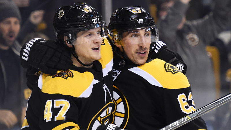 Boston Bruins Brad Marchand and Torey Krug