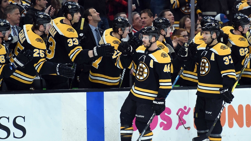 Boston Bruins' David Krejci And Patrice Bergeron