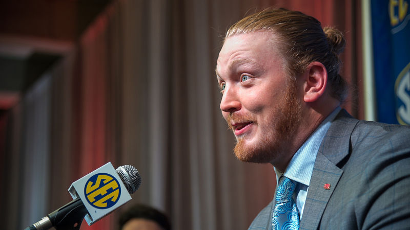 Arkansas Razorbacks offensive lineman Hjalte Froholdt