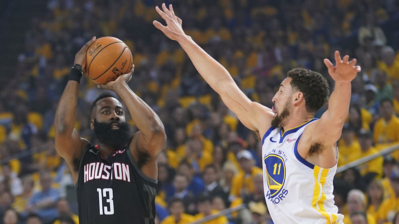Houston Rockets guard Klay Thompson and Golden State Warriors guard Klay Thompson
