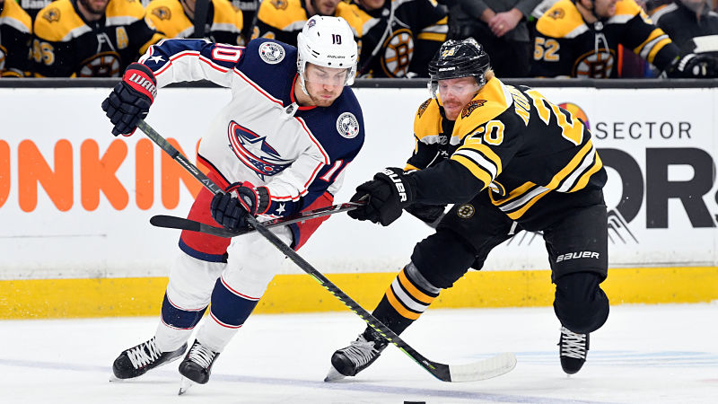 Columbus Blue Jackets center Alexander Wennberg, Boston Bruins Joakim Nordstrom