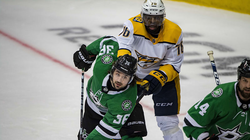 Dallas Stars forward Mats Zuccarello and Nashville Predators defenseman P.K. Subban