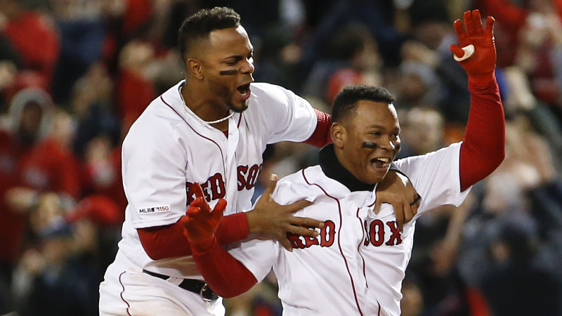 Boston Red Sox shortstop Xander Bogaerts and third baseman Rafael Devers