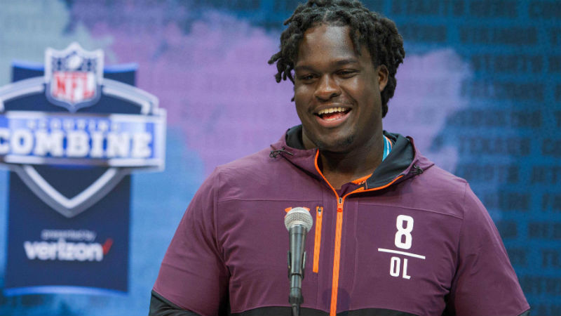 West Virginia offensive lineman Yodny Cajuste